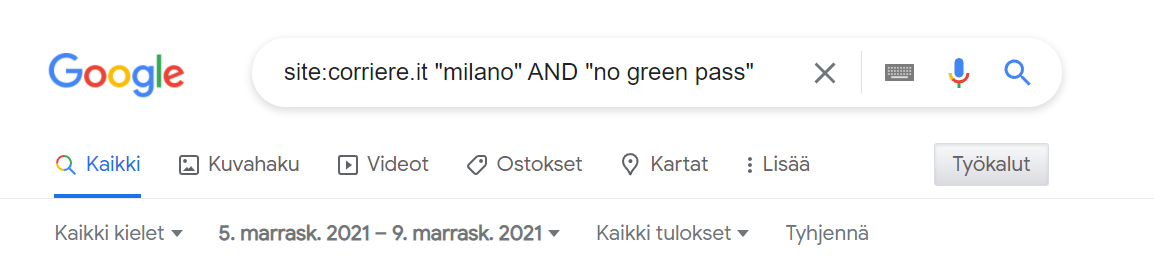 Google haku termit