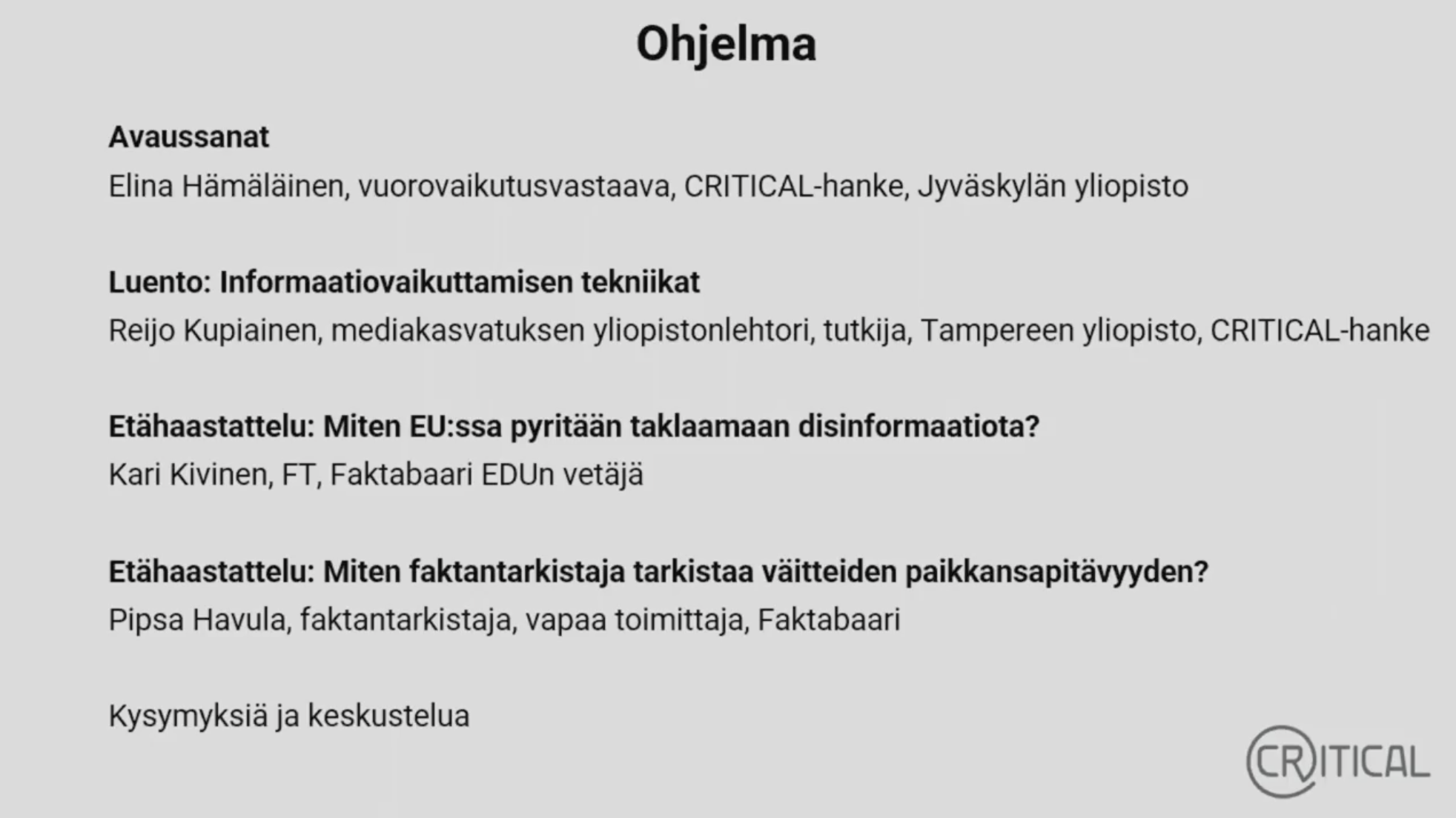 Tallenteen ohjelma